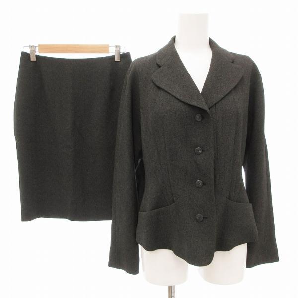 スチェッソ SUTSESO セットアップ スーツ フォーマル ジャケット スカート ひざ丈 38 グ...