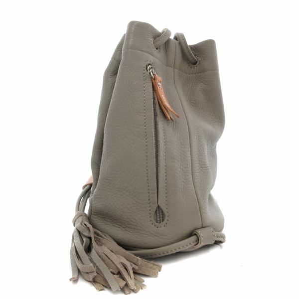 ヴュレ Beaure 巾着 ショルダーバッグ サコッシュ レザー グレー /FT ■GY99 レディ...