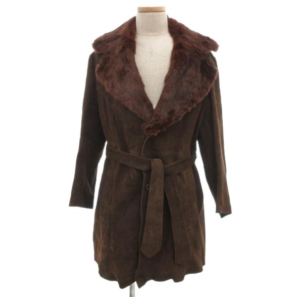 フィンク Fink ファーコート リアルレザー ジャケット ヌバック 茶 ブラウン /JS ■GY2...