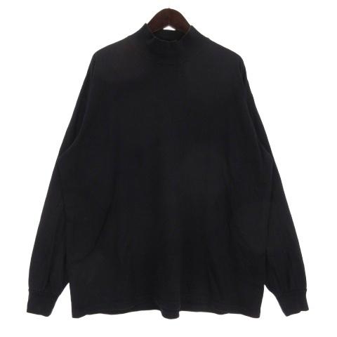 グラフペーパー Graphpaper モックネック Tシャツ カットソー 長袖 コットン ネイビー ...