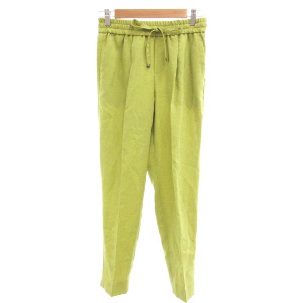 ラエフ la.f... 美品 スラブオックスペグトップパンツ センタープレス S 緑 グリーン 36...