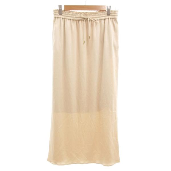 マイカ＆ディール MICA&amp;DEAL 美品 ギャザースカート イージー サテン生地 ロング ミモレ ...