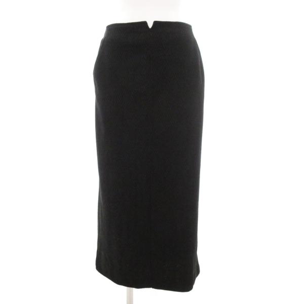 アンナケリー Anna Kerry ロングスカート パイル地 ヘリンボーン ミモレ タイト 38 黒...