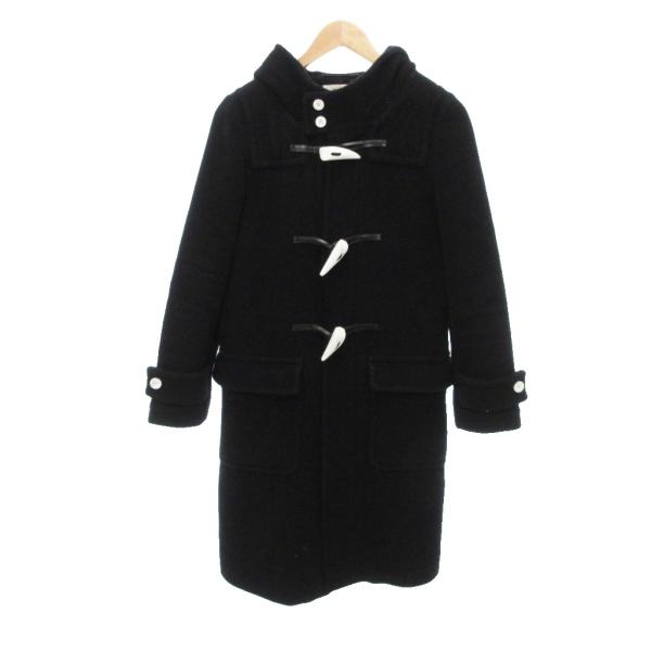 ハイク HYKE ニットメルトン ダッフルコート ウール トグルボタン 1 黒 ブラック /IU レ...
