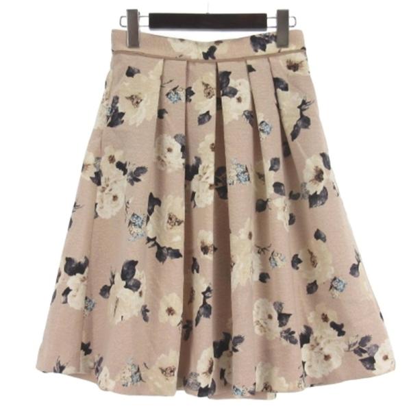 アプワイザーリッシェ Apuweiser-riche 花柄 スカート タック ピンク 2 ■GY43...