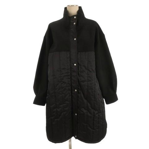 レディラックルカ LADY LUCK LUCA フェイクウール 配色 切替 中綿 コート ブラック ...