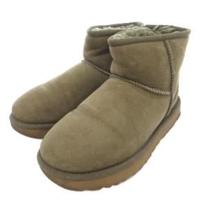 アグ オーストラリア UGG australia ショートブーツ 23cm シューズ スエード ロゴ カーキ /AE レディース