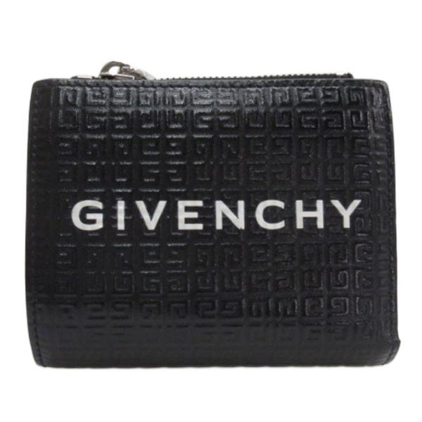 ジバンシィ GIVENCHY ロゴ 二つ折り財布 コンパクト ウォレット ブラック ☆AA★ メンズ
