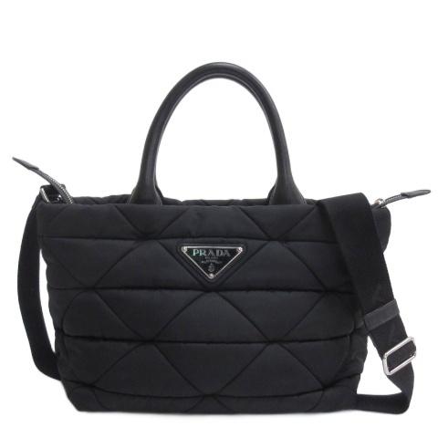 プラダ PRADA ロゴプレート 三角ロゴ スモール パテッド キルティング ショルダーバッグ ハン...