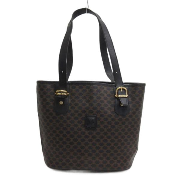 セリーヌ CELINE マカダム柄 トートバッグ セミショルダー MC98/1 ブラック系 レディー...