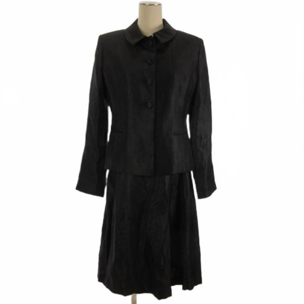 ヨークランド YORKLAND アンサンブル セットアップ ワンピース ジャケット ブラック 11A...