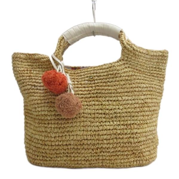 サマンサタバサ Samantha Thavasa カゴバッグ トート 編み込み ベージュ ■TC レ...