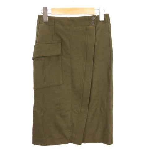 マカフィー MACPHEE トゥモローランド タイト ひざ丈 スカート 前ポケット ウール 32 カ...