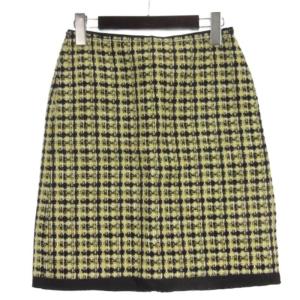 マークジェイコブス MARC JACOBS ツイード タイト スカート ひざ丈 USA製 イエロー 00 ■TC レディース