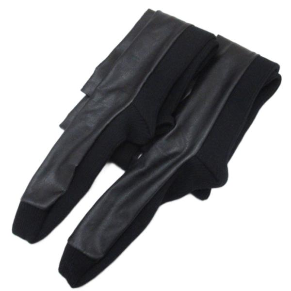 サカイ sacai フェイクレザー リブ ソックス 靴下 ブラック 0 レディース