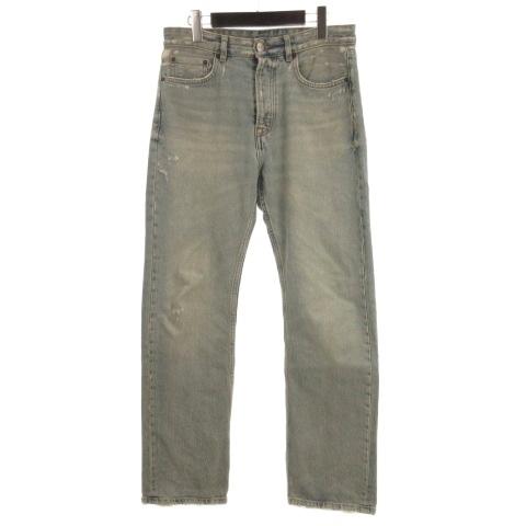 ザラ ZARA デニム パンツ ジーンズ ボタンフライ ダメージ加工 30 インディゴ 260216...