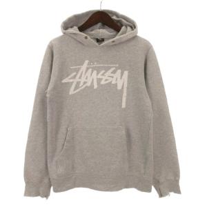ステューシー STUSSY ロゴ パーカー スウェット プルオーバー グレー S 260316E ■GY12 ☆AA★ メンズ