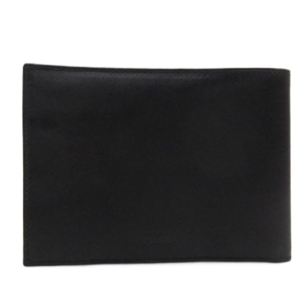 プラダ PRADA 二つ折り 財布 レザー ブラック メンズ レディース