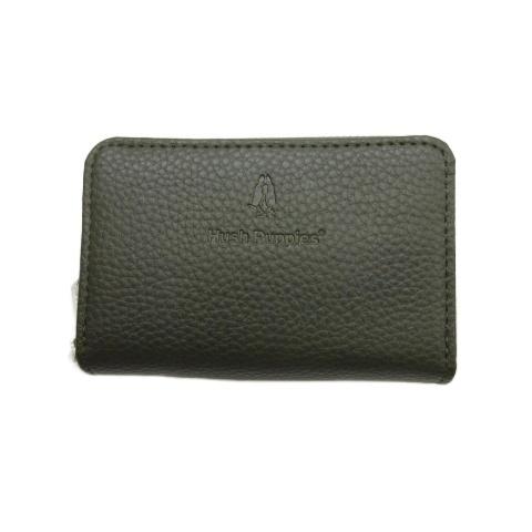 ハッシュパピー Hush Puppies カードケース コインケース ラウンドファスナー カーキ ■...