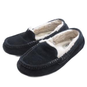 アグ オーストラリア UGG australia Ansley モカシン ムートンシューズ スエード 24cm ブラック ☆AA★ レディース