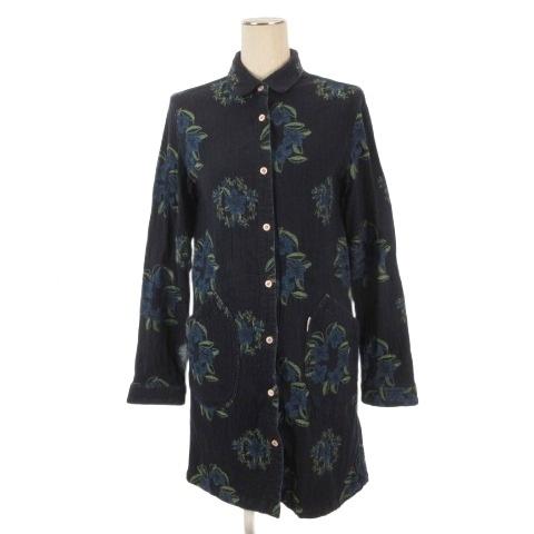 ブルートリック Blue Trick ショップコート 花柄 シャツ 長袖 ネイビー M 260409...