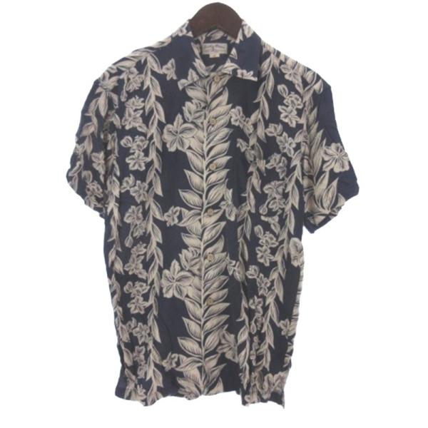Saint&amp;OCEAN アロハシャツ 半袖 花 ブルーM  レディース