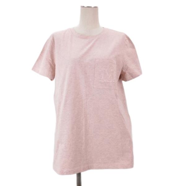 マックスマーラ MAX MARA Tシャツ 半袖 ロゴプリント ピンク L ■GY09 レディース