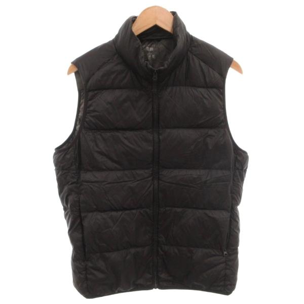 ユニクロ UNIQLO ダウンベスト ジップアップ L 黒 ブラック /FF レディース