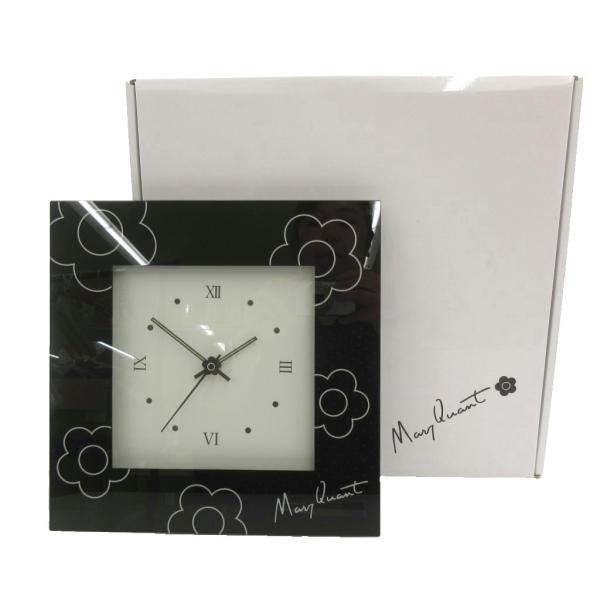 マリークワント MARY QUANT ジャンク品 箱付き ウォールクロック 置き時計 2Way 黒 ...