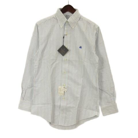 未使用品 ブルックスブラザーズ BROOKS BROTHERS シャツ 長袖 ストライプ ブルー系 ...
