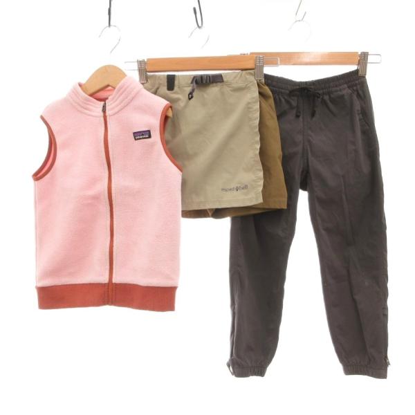パタゴニア Patagonia モンベル mont-bell キッズ服 3点セット フリースベスト ...