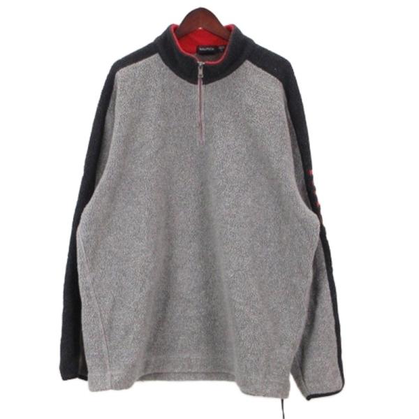 ノーティカ NAUTICA フリース プルオーバー ハーフジップ グレー  L メンズ