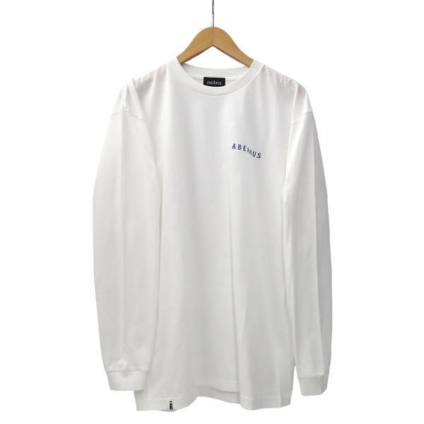 ABEAMUS アビアーマス クルーネック 長袖 ロゴプリント コットン Tシャツ XL WHITE...