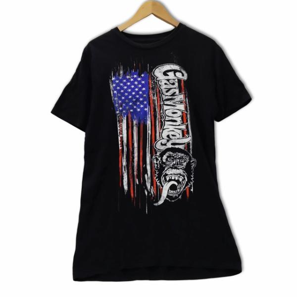 Gas Monkey ガスモンキー USA製 クルーネック 半袖 ロゴプリント カットソー Tシャツ...