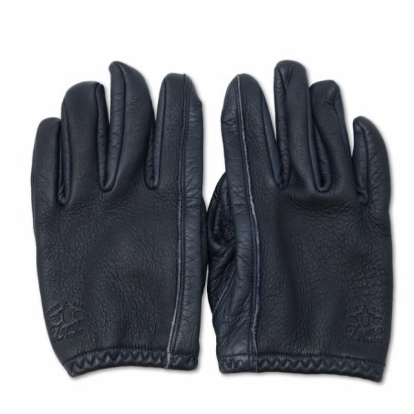LAMP GROVES ランプ グローブ Shorty レザー グローブ ネイビー