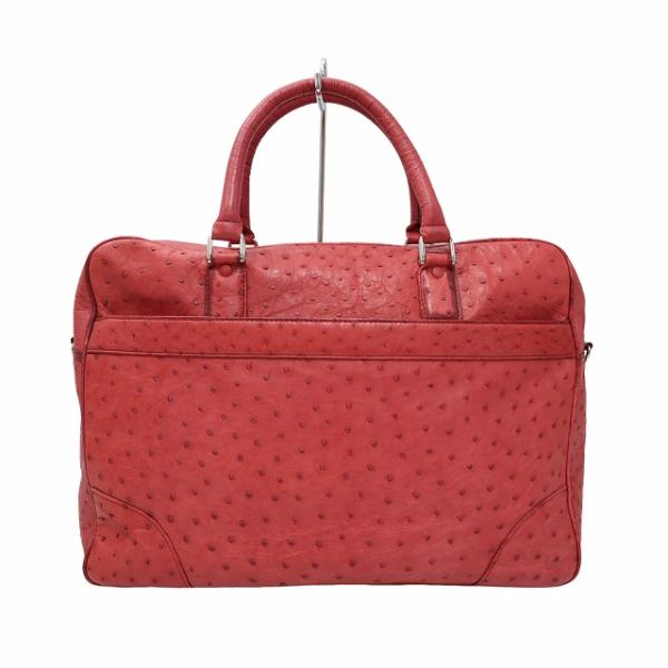 セレクト オーストリッチ ブリーフケース ビジネス バッグ RED(レッド)