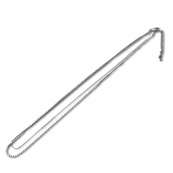 2連 チェーンネックレス シルバーカラー レディース