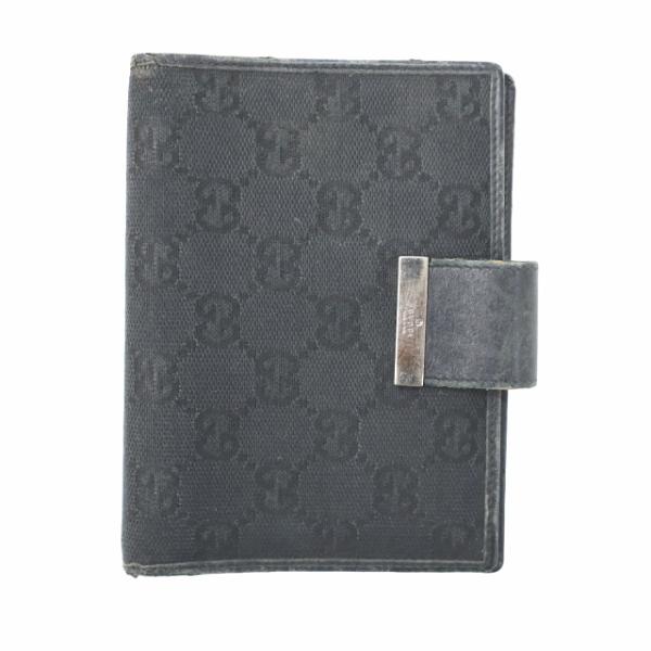 グッチ GUCCI アジェンタ GGキャンバス 手帳カバー BLACK ブラック 031・3661・...