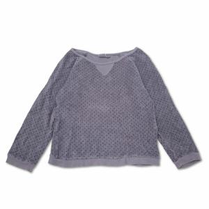ボントン BONTON Vガゼット ドット柄 タオル地 パイルカットソー グレー 4 (104cm) キッズ