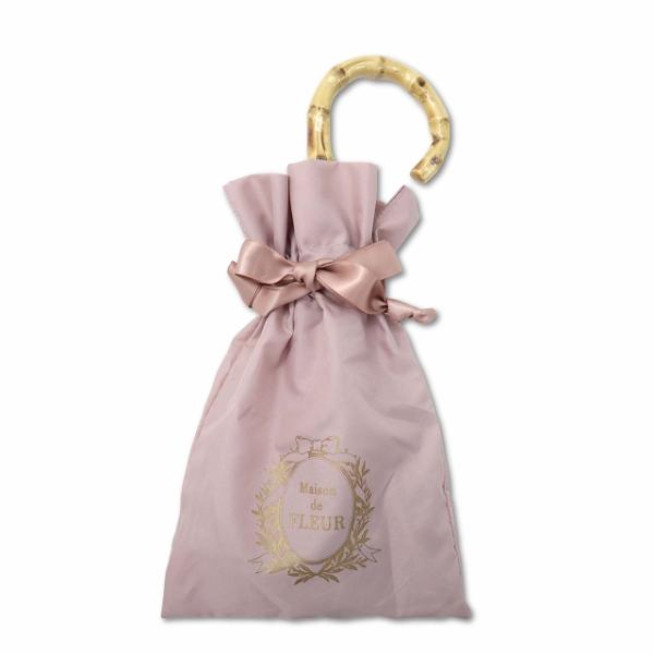 未使用品 メゾンドフルール Maison de FLEUR ロゴプリント 折りたたみ傘 晴雨兼用 バ...
