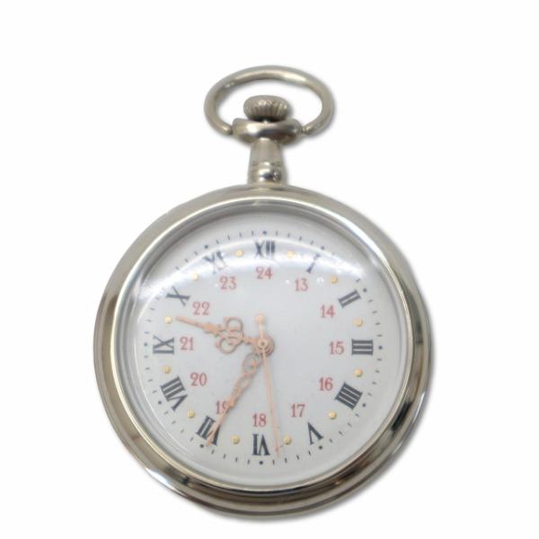 『甦る 古の時計 郷愁の懐中時計コレクション』 花 模様 懐中時計 三針 クォーツ 白文字盤 シルバ...