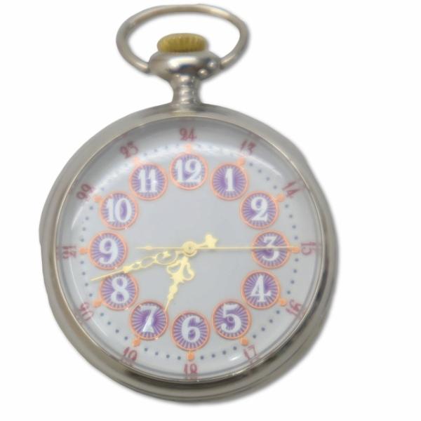 『甦る 古の時計 郷愁の懐中時計コレクション』 草花装飾 三針 クォーツ 懐中時計 白文字盤 メンズ...