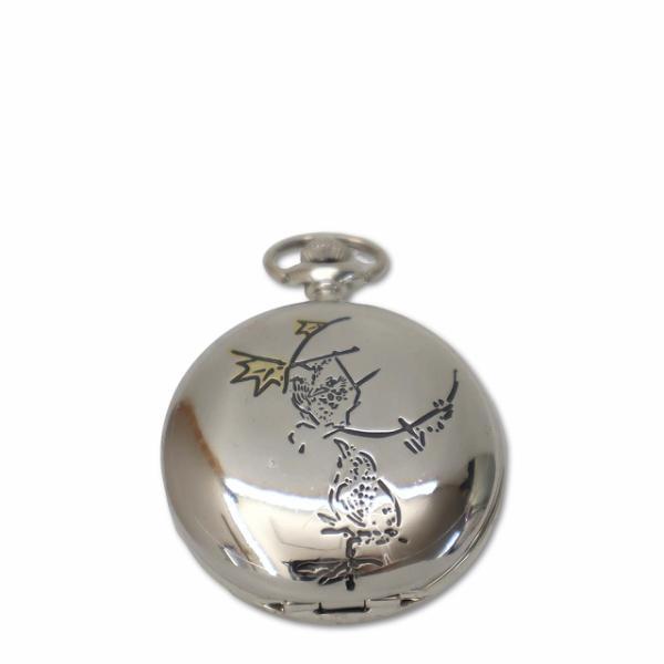 アシェット 蘇る 古の時計 郷愁の懐中時計コレクション 銀色 小鳥 ハンターケース メンズ レディー...