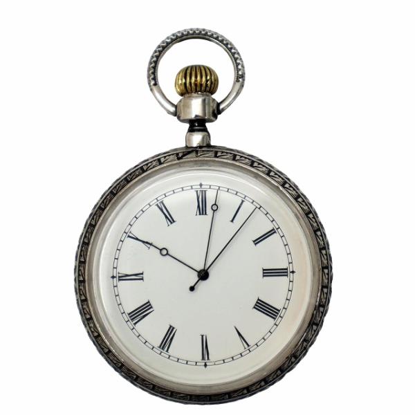 『甦る 古の時計 郷愁の懐中時計コレクション』 草花装飾 白文字盤 三針 クォーツ 懐中時計 シルバ...