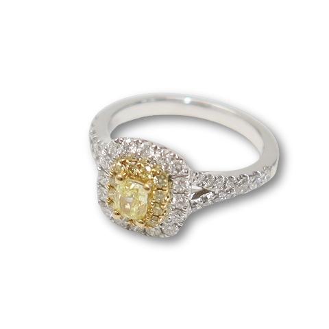 Pt900/K18YG ダイヤモンド D0.49ct 0.12ct 0.318ct リング 指輪 1...