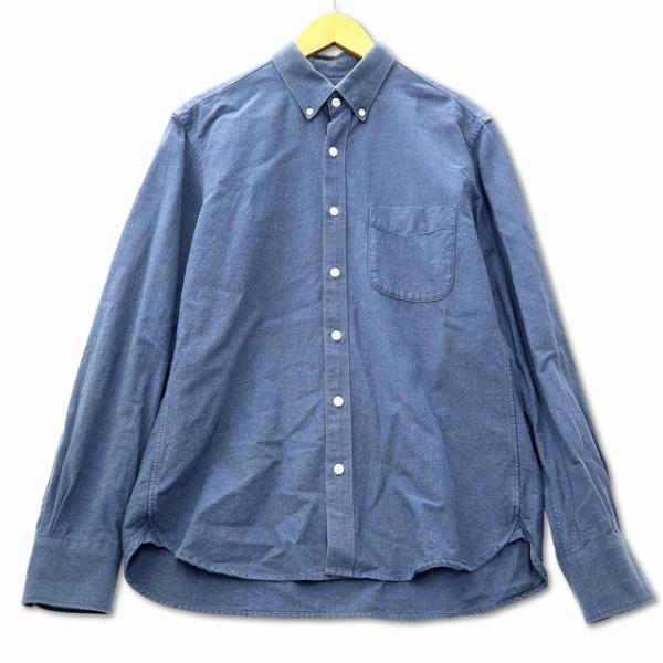 無印良品 良品計画 コットン ボタンダウン シャツ M ネイビー メンズ