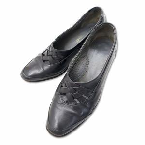 ヴィスコンティ Visconti ハンドメイド メッシュ 本革 レザーパンプス ブラック 22 レディース