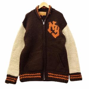 シュプリーム SUPREME カウチン ニット フルジップ ジャケット XL こげ茶 × ベージュ メンズ