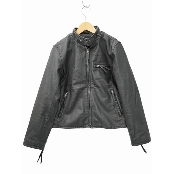 Liuqoo Leathers リューグーレザーズ スタンドカラー 馬革 ジャケット シングルライダ...