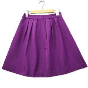 テチチ Te chichi ウール タックプリーツ フレア スカート S パープル レディース